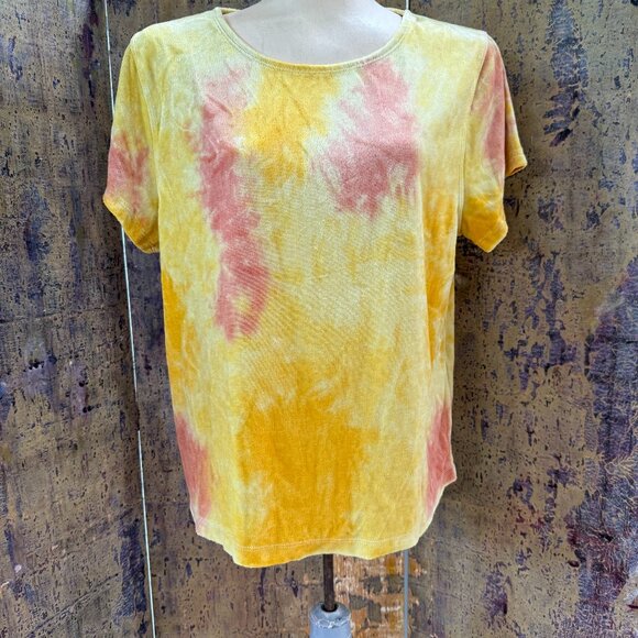Free People Bright Eyes Velvet T-Shirt, Sunshine Combo Tie-Dye NWT - Picture 1 of 6